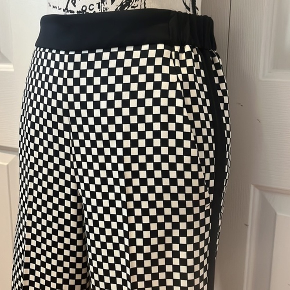MARELLA Art. 365 Monochrome collection tuxedo stripe check pants Sz 2 - Picture 6 of 8